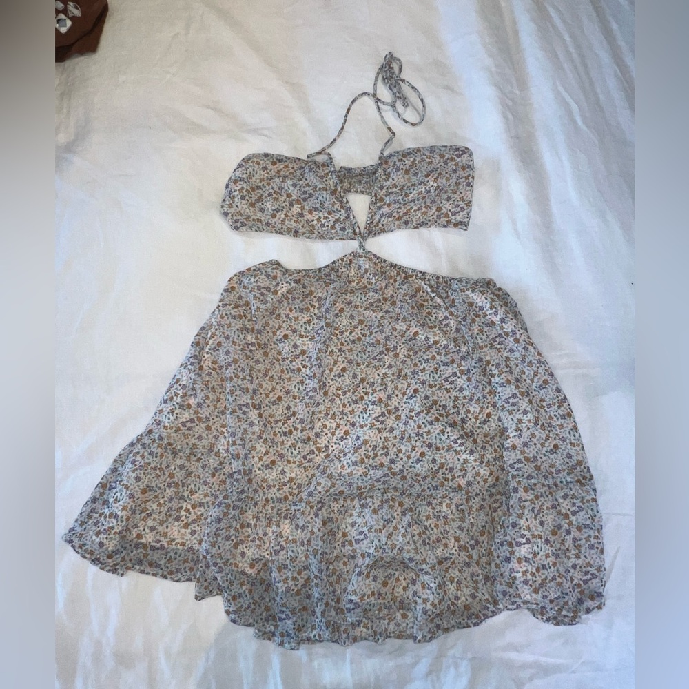 NECTAR Floral mini flowy dress
